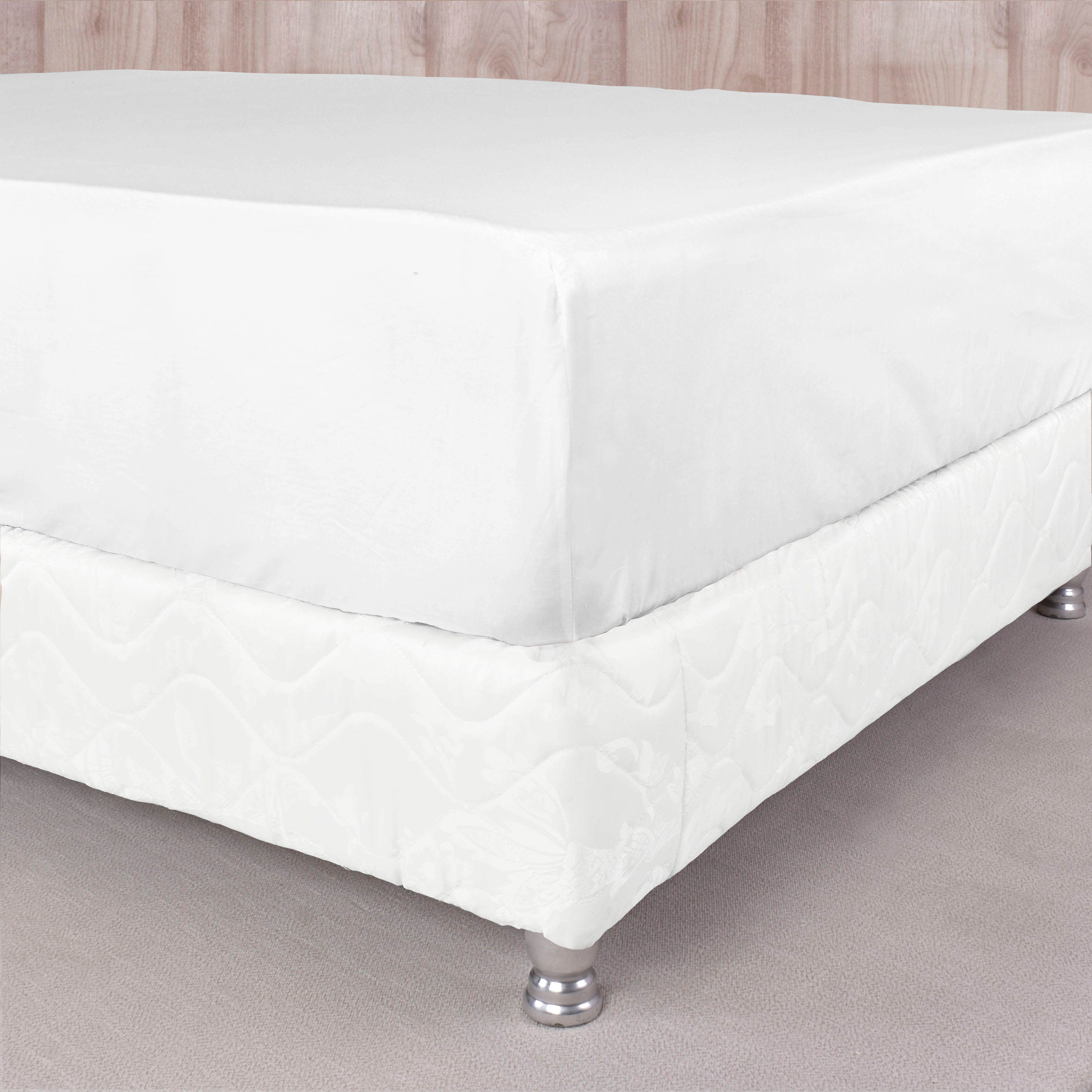 Sábana ajustable 200 hilos Basic Color Blanco (Altura del Colchón: 40 cm)