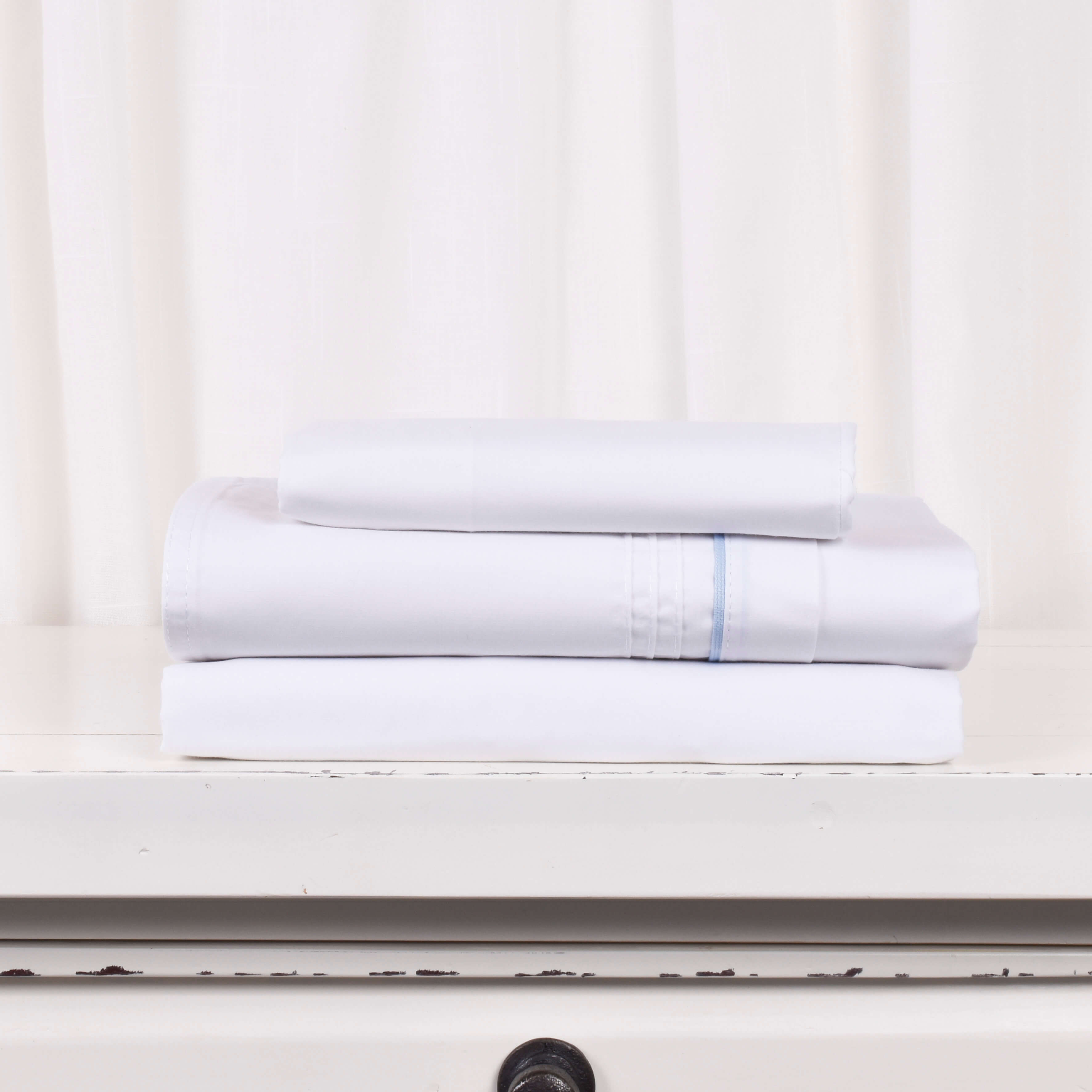 Juego de Sábanas para Cuna Alforzas   Celeste