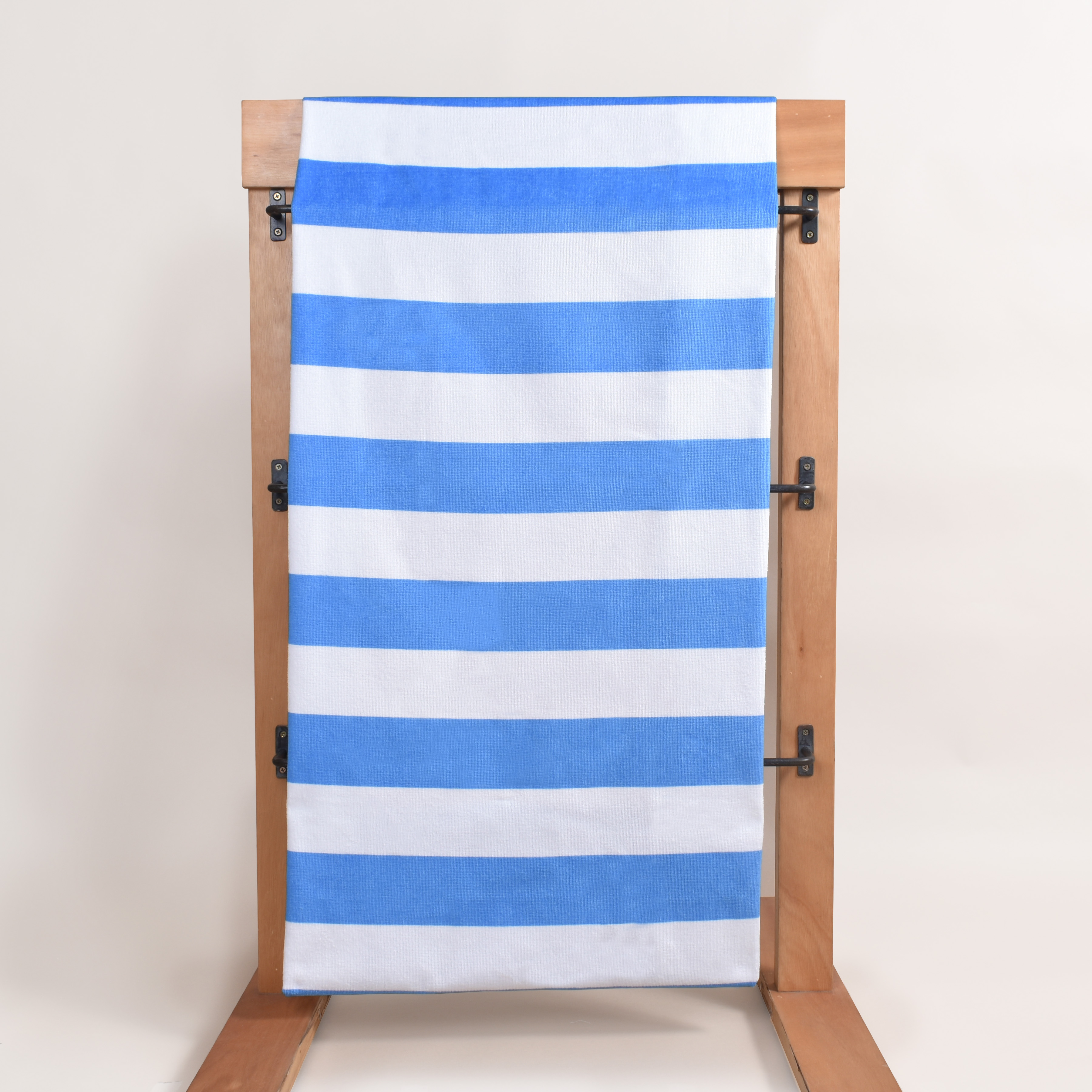 Toalla Playera Cabana Stripes Celeste