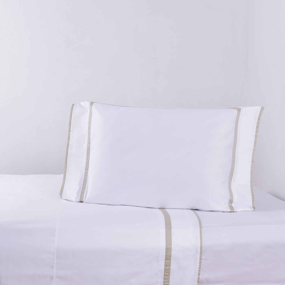 Juego de Sábana 400 Hilos Color Block Beige