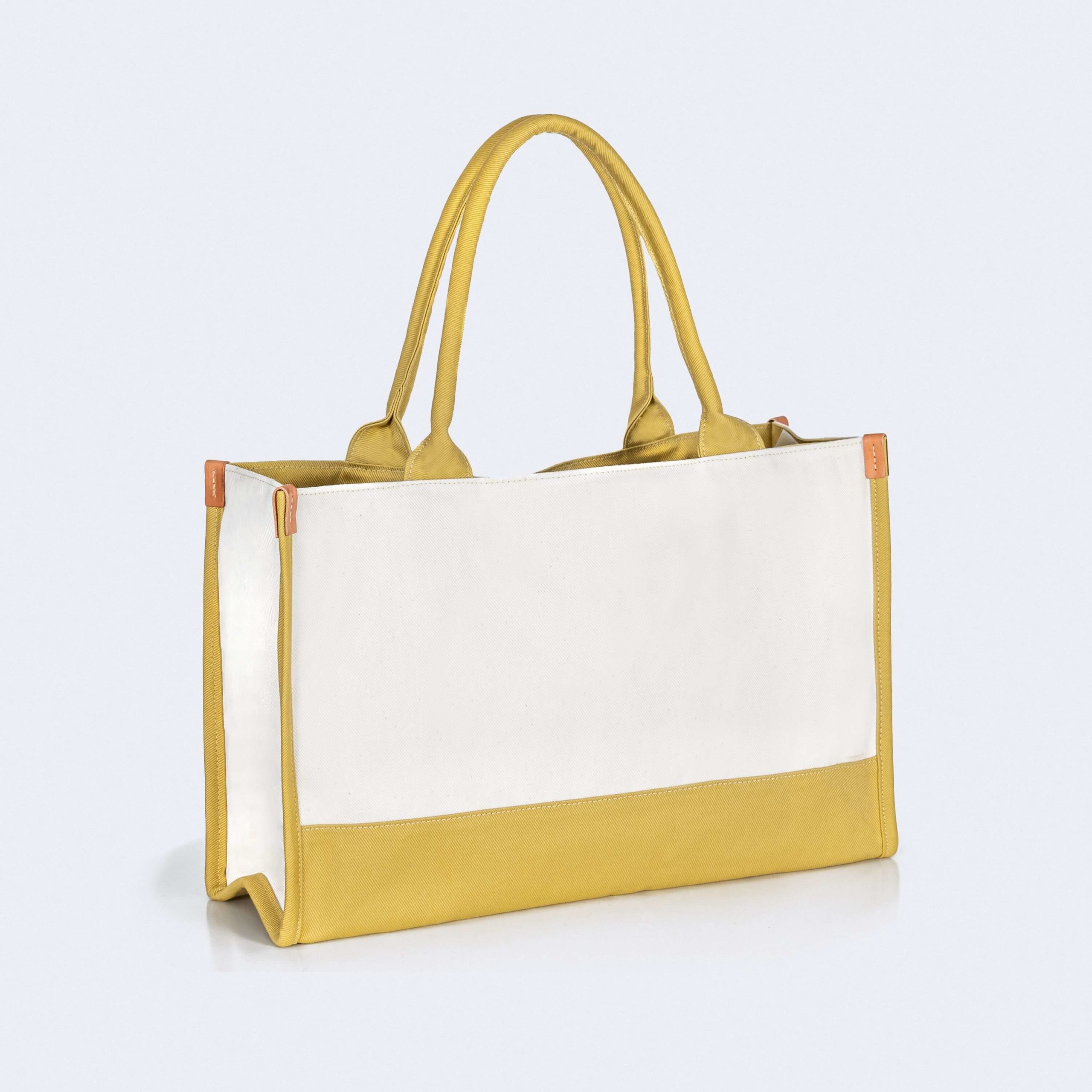 Bolso Tote Bag cuero mostaza